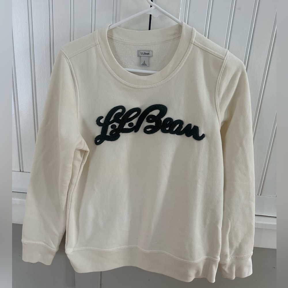 LL Bean 1912 Women's Sz Small Sweatshirt Crewneck w/ Green Logo Script-BRAND NEW